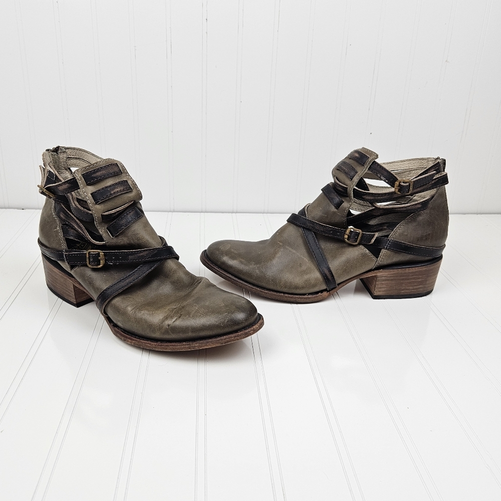 Freebird By Steven Stair Cutout Leather Booties